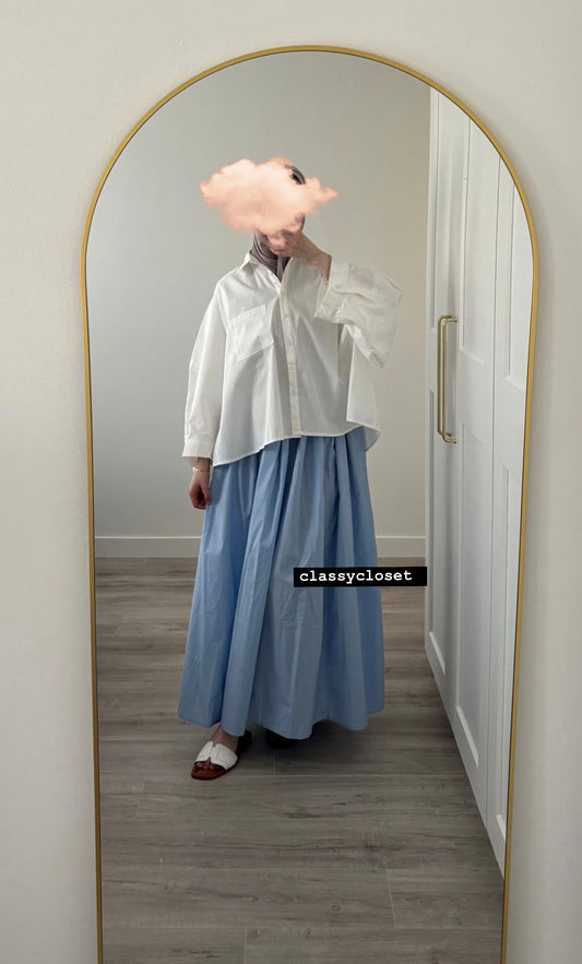 WITTE COTTON BLOUSE OVERSIZED