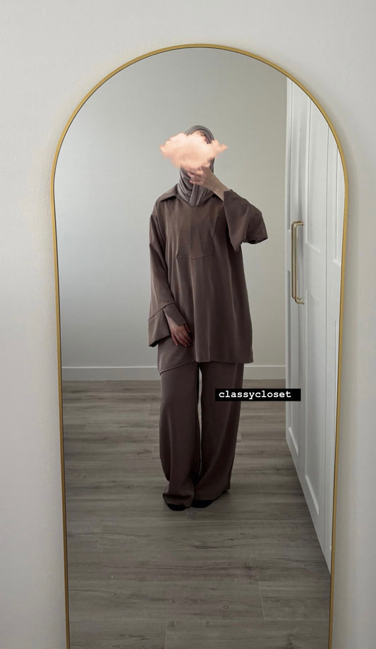 TWEEDELIGE SET TAUPE