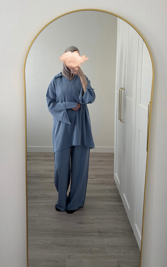 TWEEDELIGE SET JEANSBLAUW