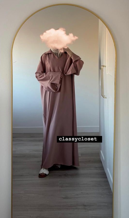 MAXI DRESS MET SPLIT ROZE