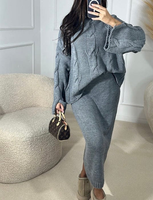 TWEEDELIGE TWINSET GRIJS