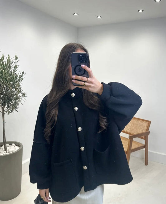 OVERSIZED VEST ZWART