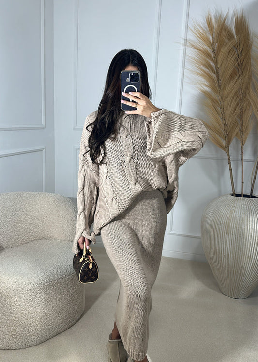 TWEEDELIGE TWINSET TAUPE