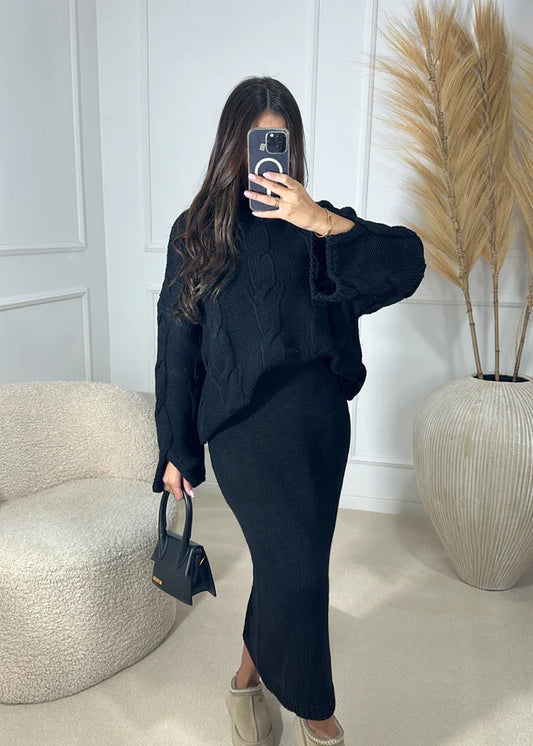 TWEEDELIGE TWINSET ZWART