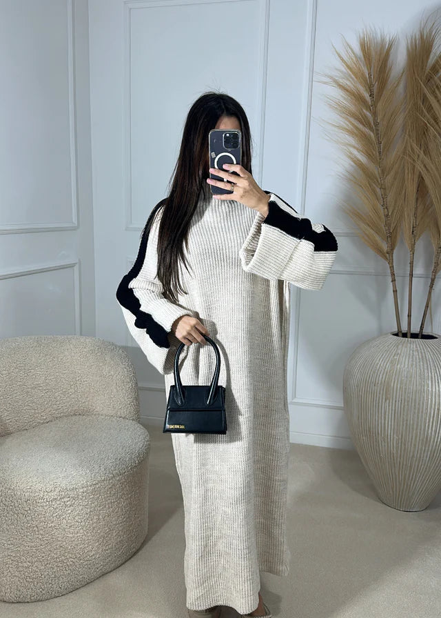 COZY LANGE WOLLEN TRUI BEIGE