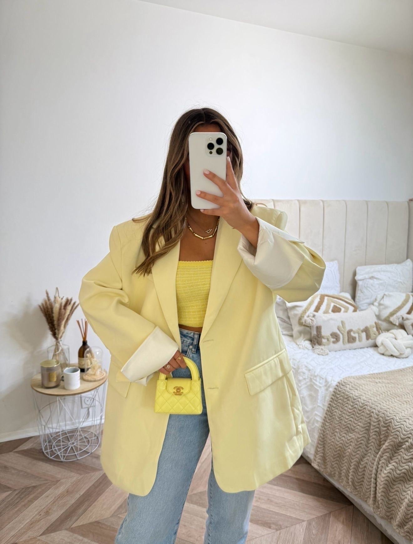 OVERSIZED BLAZER LICHTGEEL