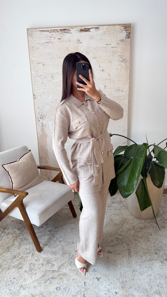 COMFORTABELE KNIT CO-ORD – BEIGE DAMES SET