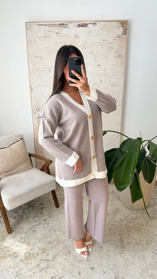 TWEEDELIGE SET TAUPE