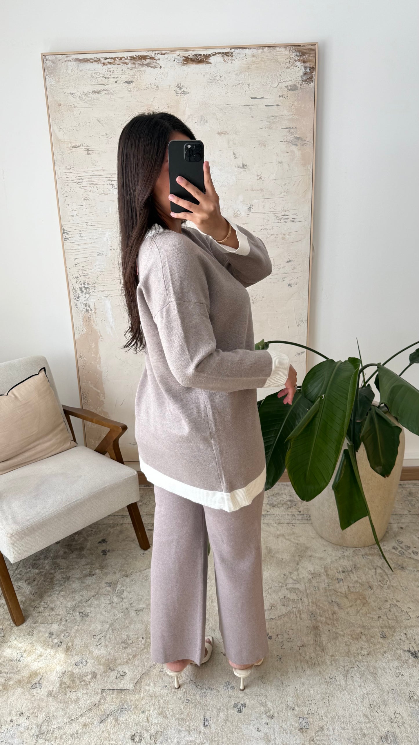TWEEDELIGE SET TAUPE