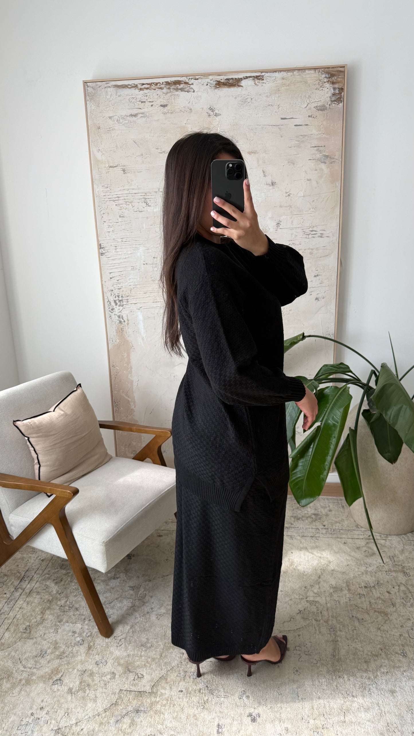 COMFORTABELE CO-ORD SET ZWART