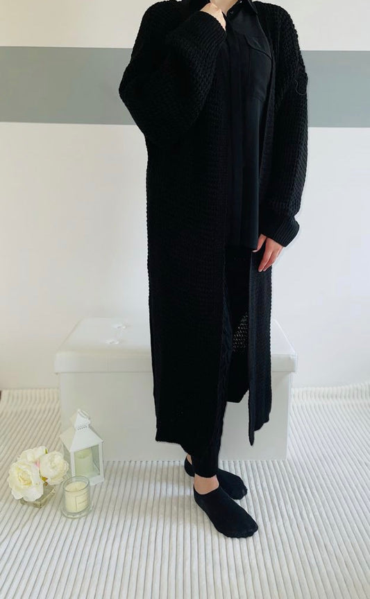 SARAH GEBREIDE VEST ZWART