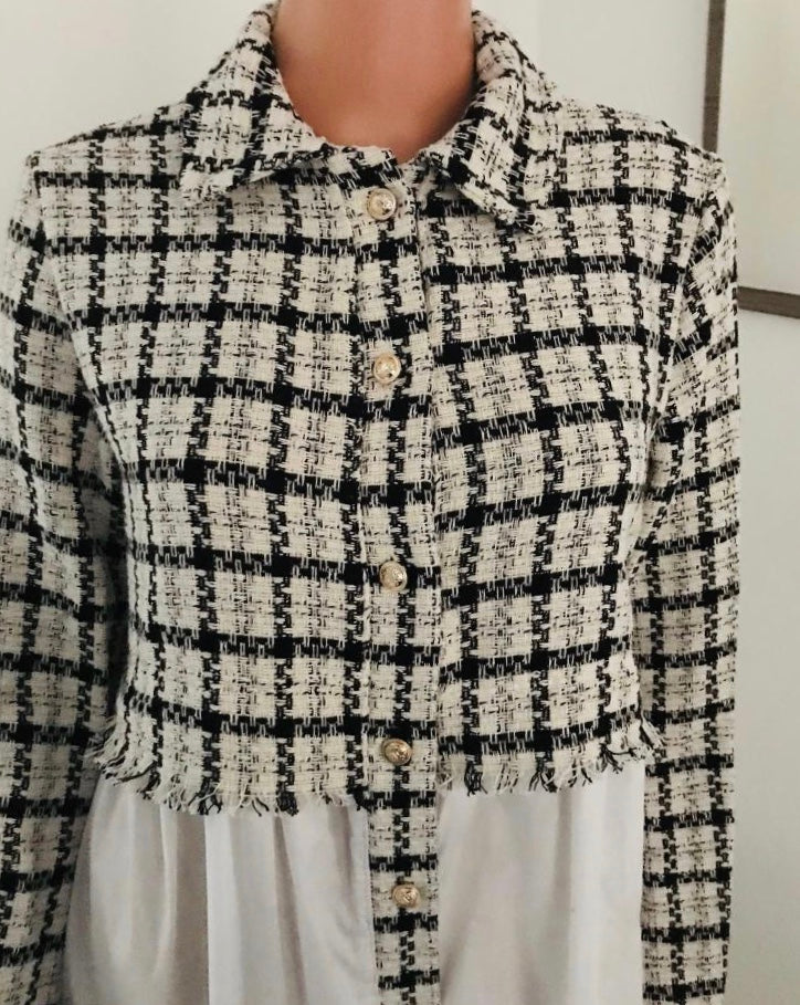 NIHAD TWEED BLOUSE WIT