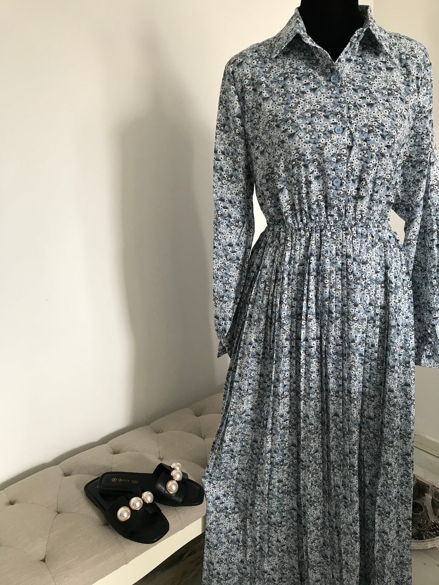 DINA MAXI JURK BLAUW