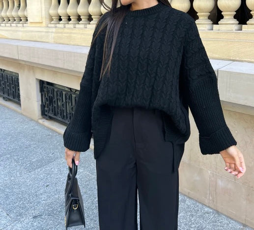 AMBER OVERSIZED TRUI ZWART