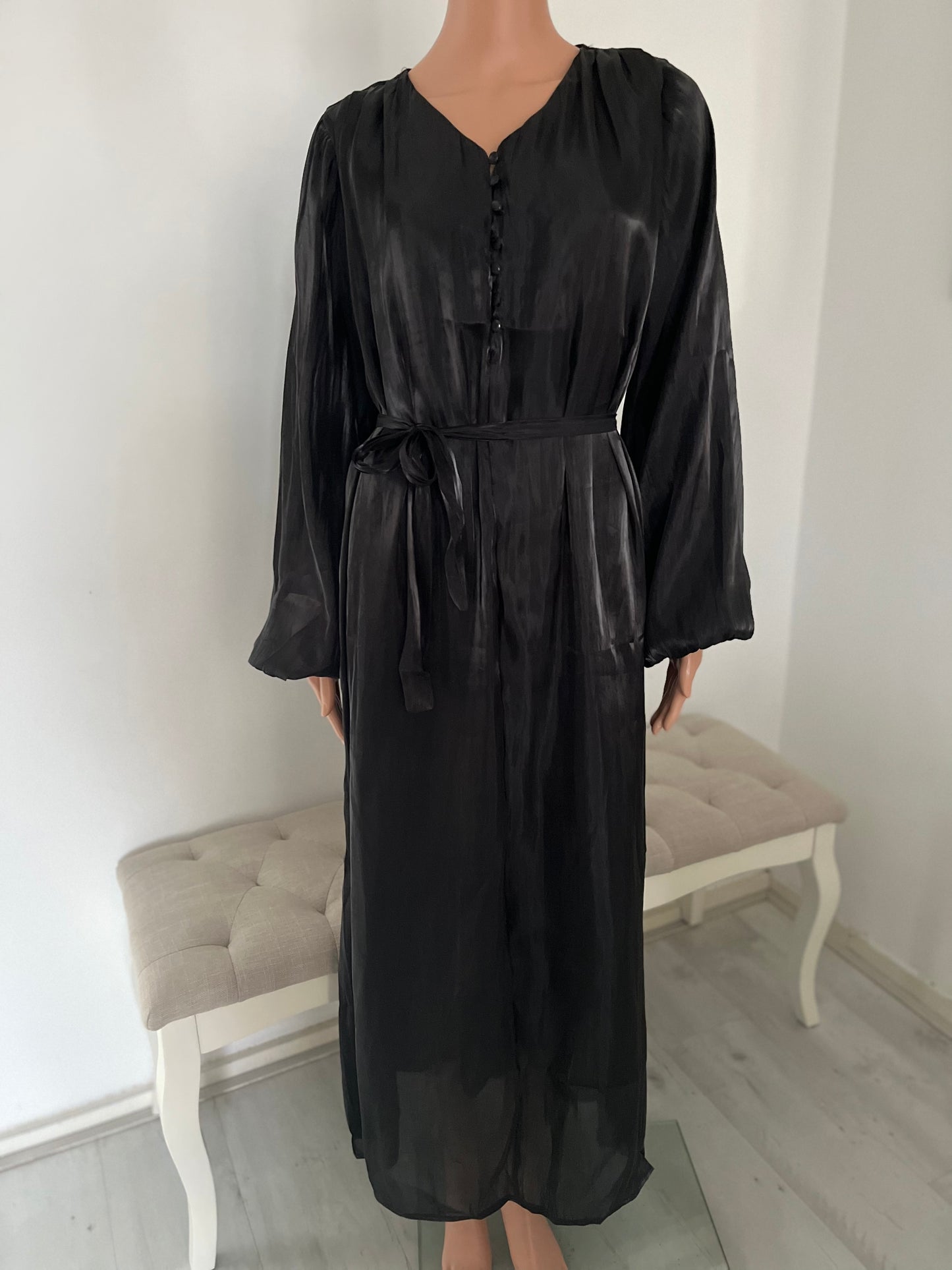 ANBAR MIDI JURK ZWART