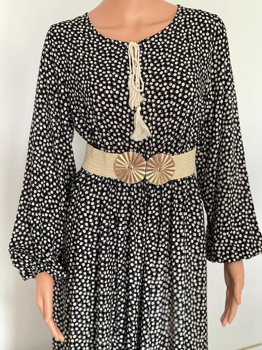 DUNYA MAXI JURK ZWART