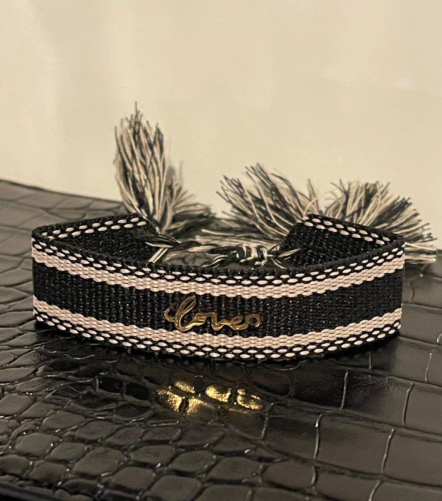 BOHEMIAN ARMBAND LOVE ZWART