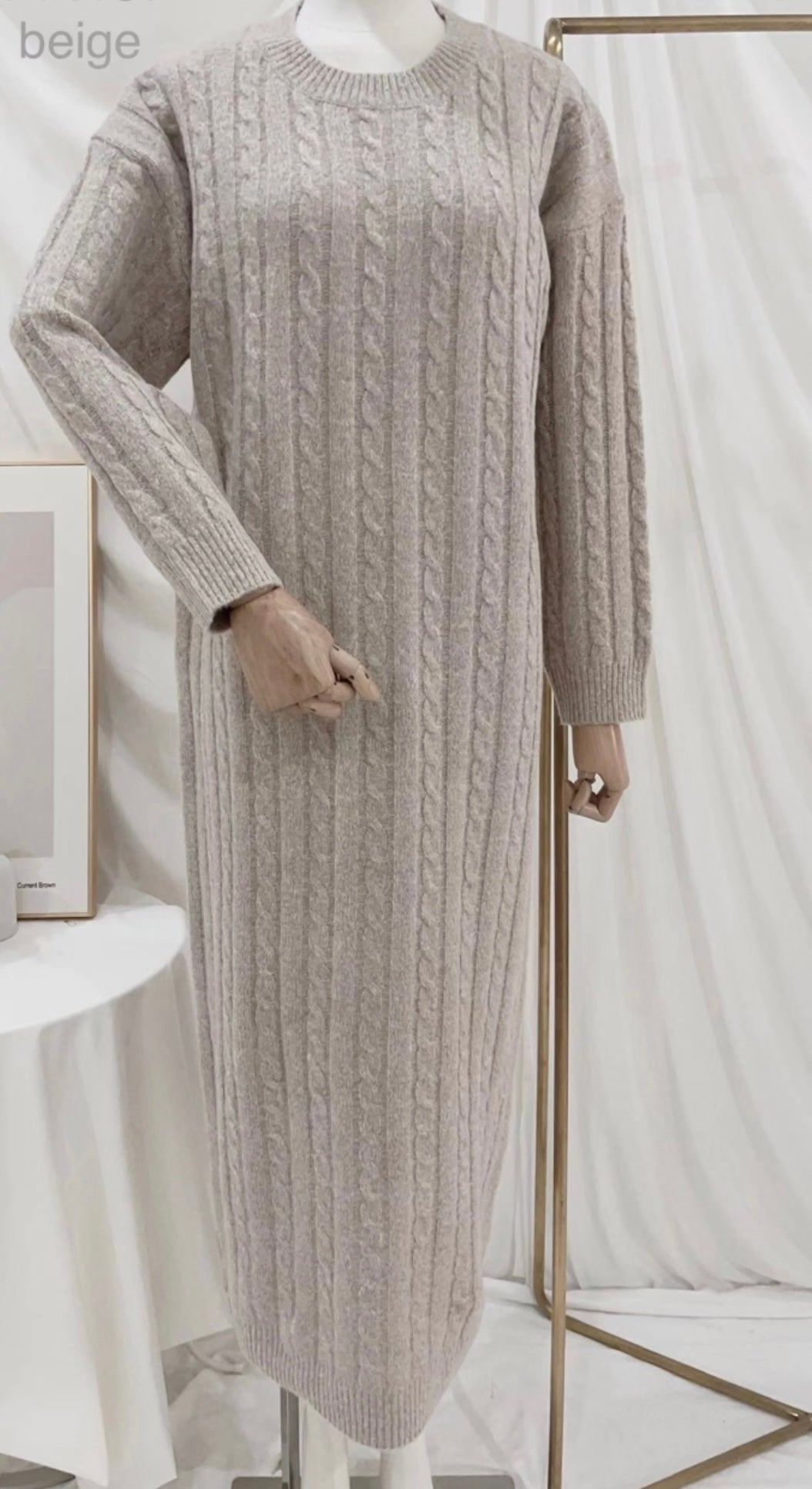 WISSAL LANGE KABELTRUI BEIGE