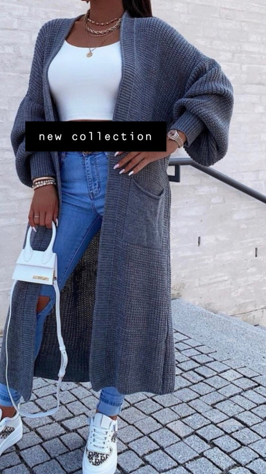 ASSIYA VEST MET POFMOUWEN DONKERGRIJS