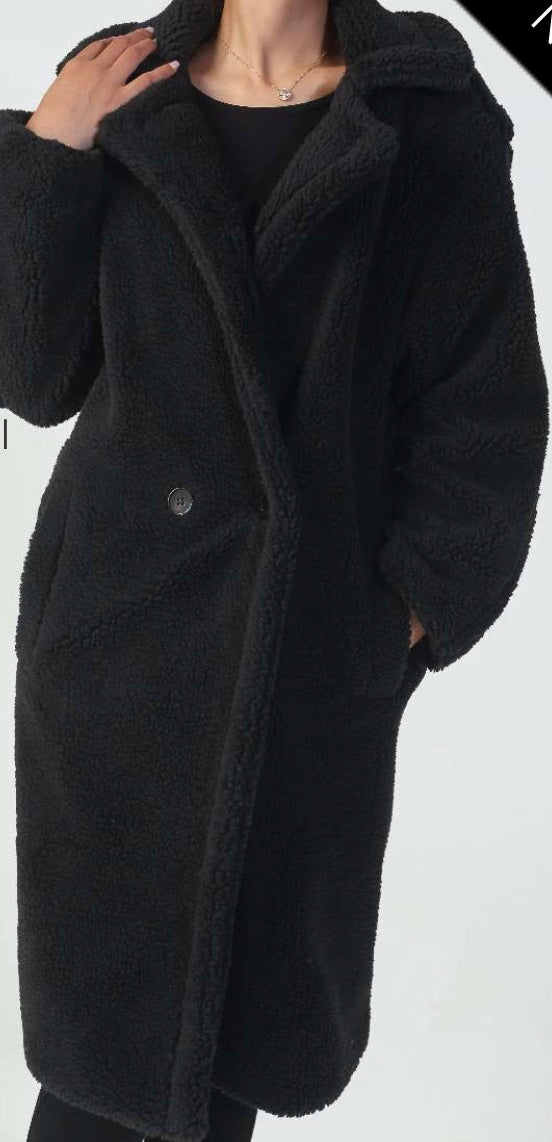 TEDDY COAT ZWART