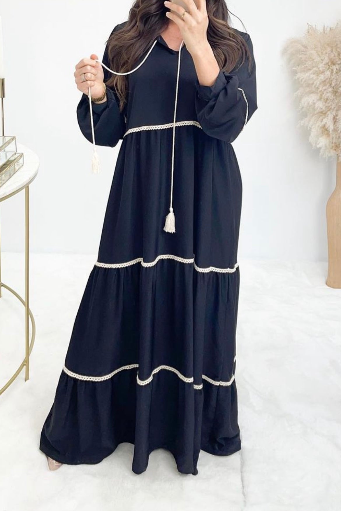 ASMAE MAXI JURK ZWART