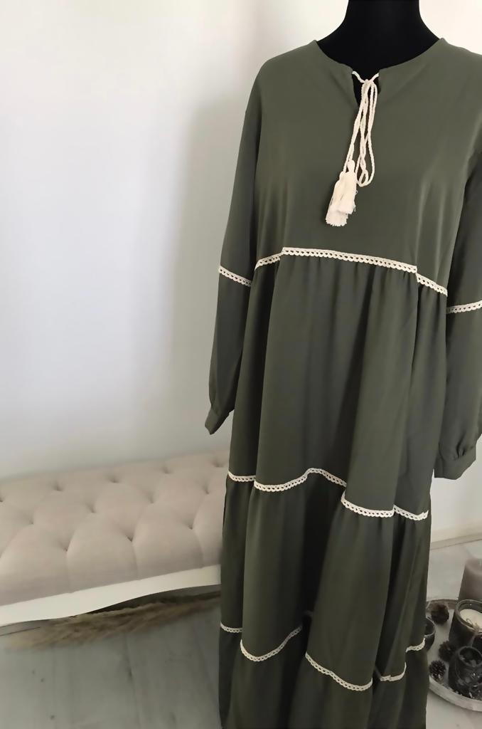 ASMAE MAXI JURK KAKI