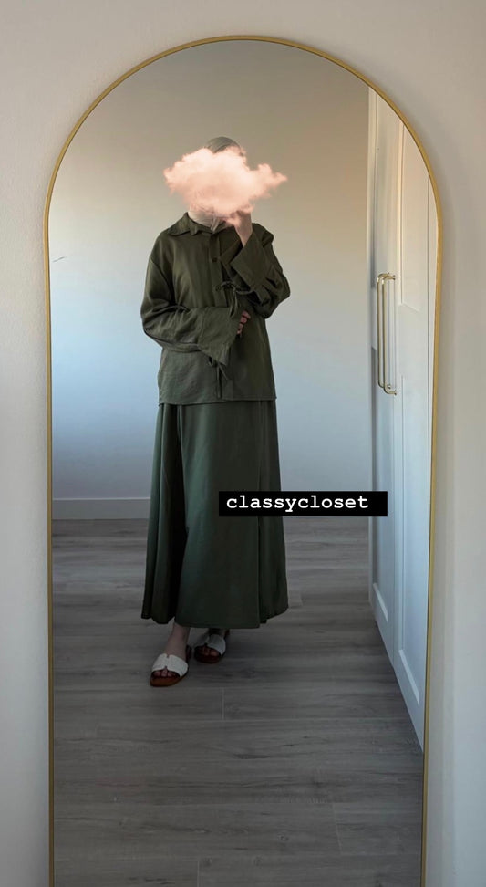 LINNEN ROKSET KHAKI