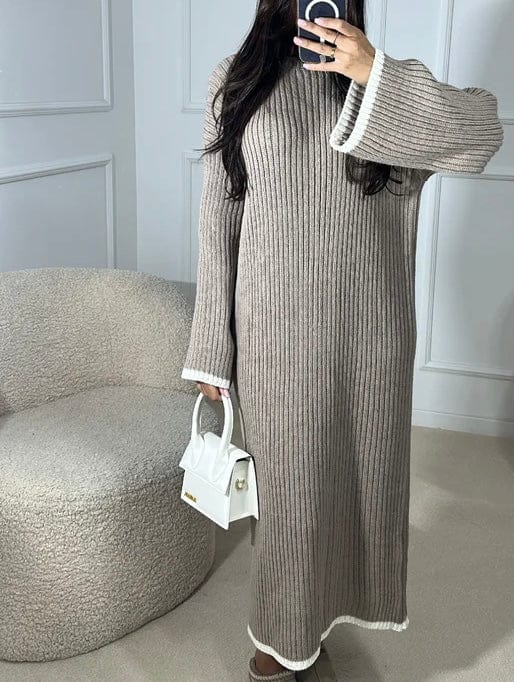 KNITTED DRESS BEIGE