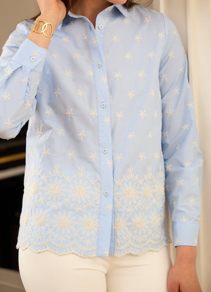 LICHTBLAUWE BLOUSE