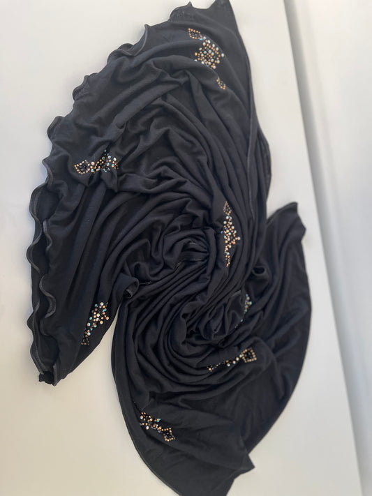 JERSEY ZWART MET STEENTJES