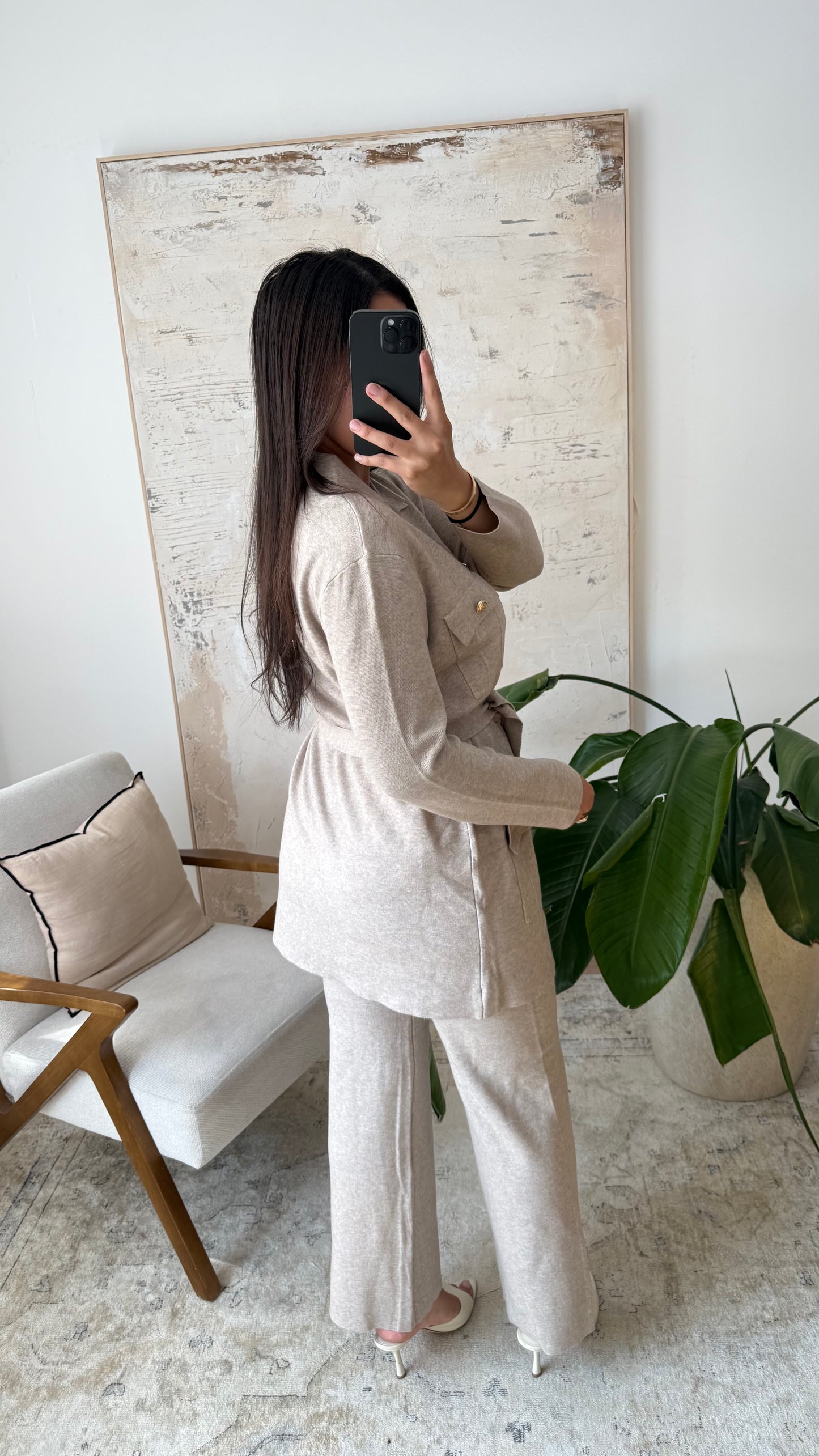 COMFORTABELE KNIT CO-ORD – BEIGE DAMES SET