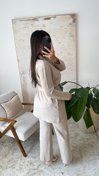 COMFORTABELE KNIT CO-ORD – BEIGE DAMES SET
