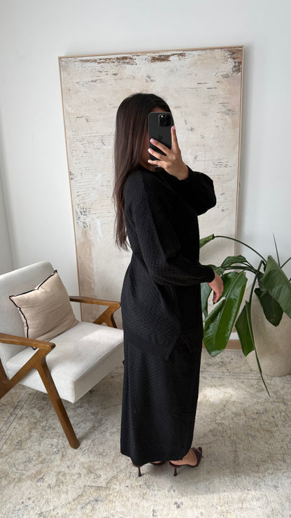 COMFORTABELE CO-ORD SET ZWART