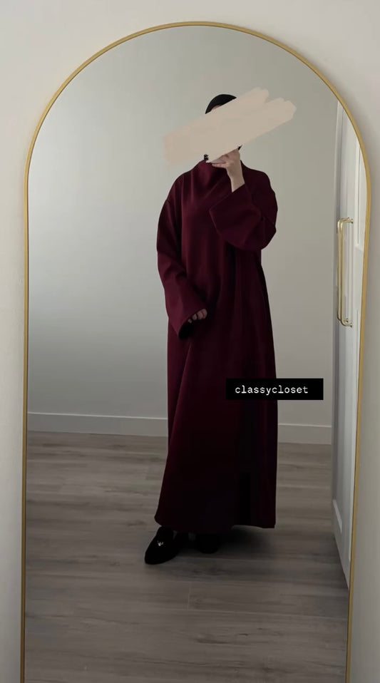 JERSEY DRESS BORDEAUXROOD