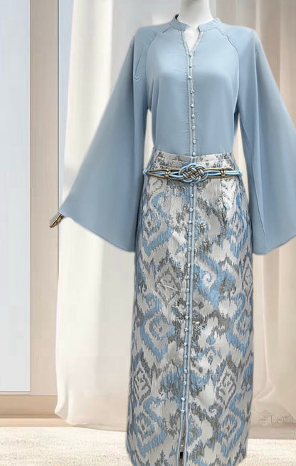 CHIQUE TWEEDELIGE SET BLAUW