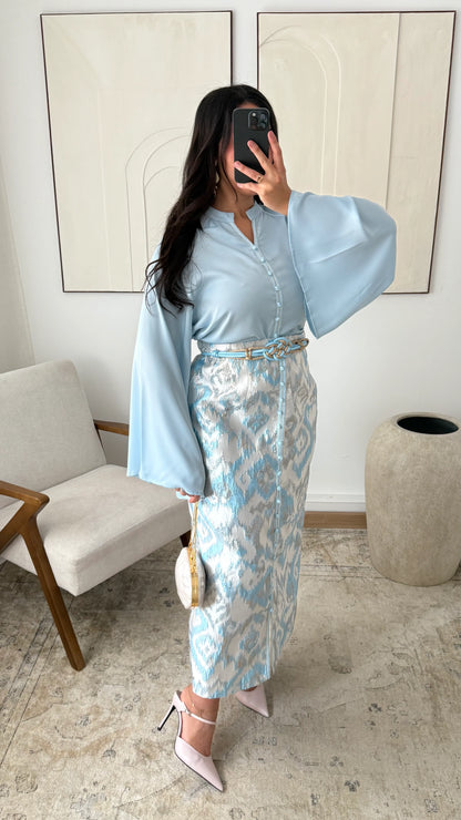 CHIQUE TWEEDELIGE SET BLAUW