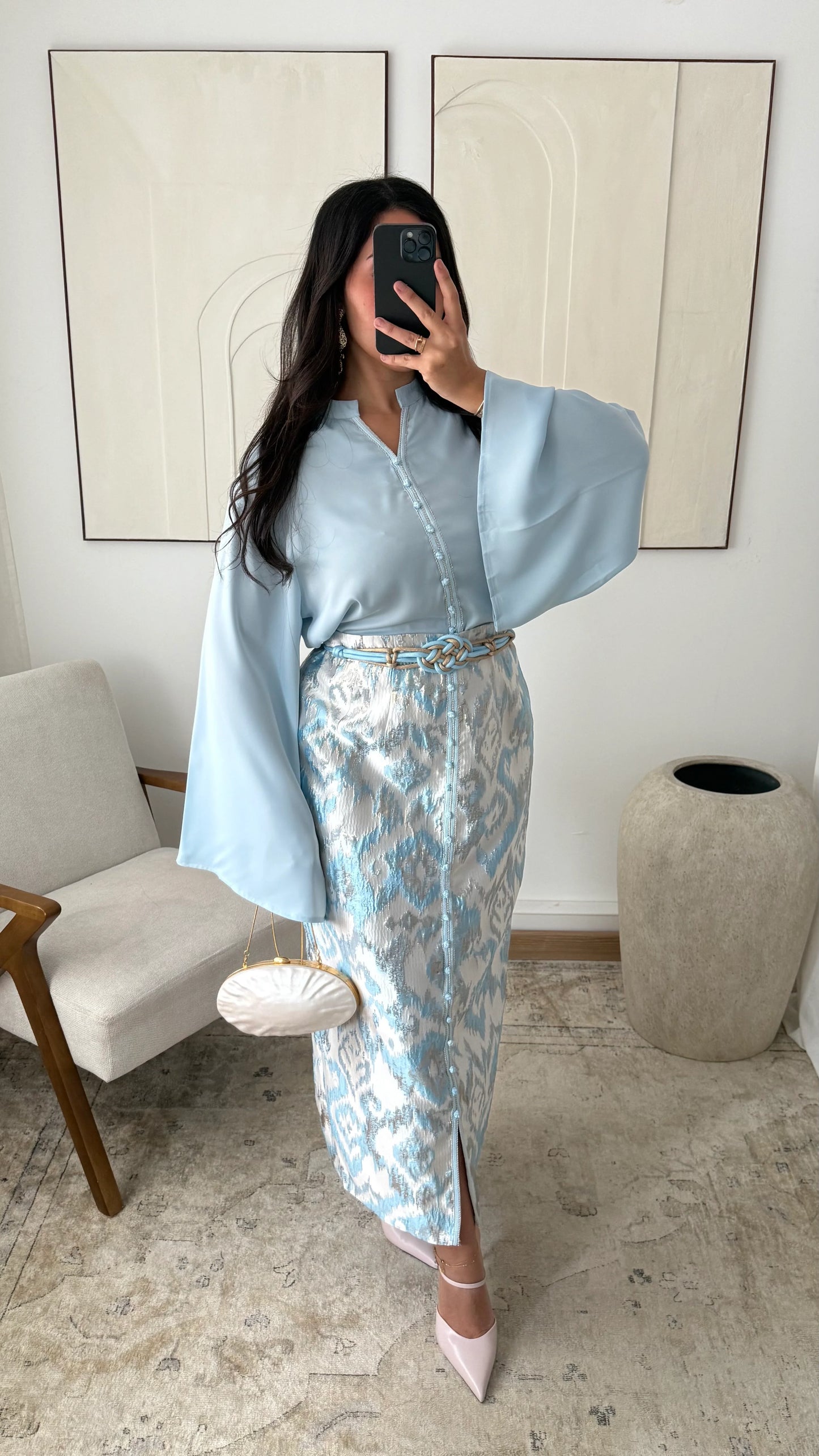 CHIQUE TWEEDELIGE SET BLAUW