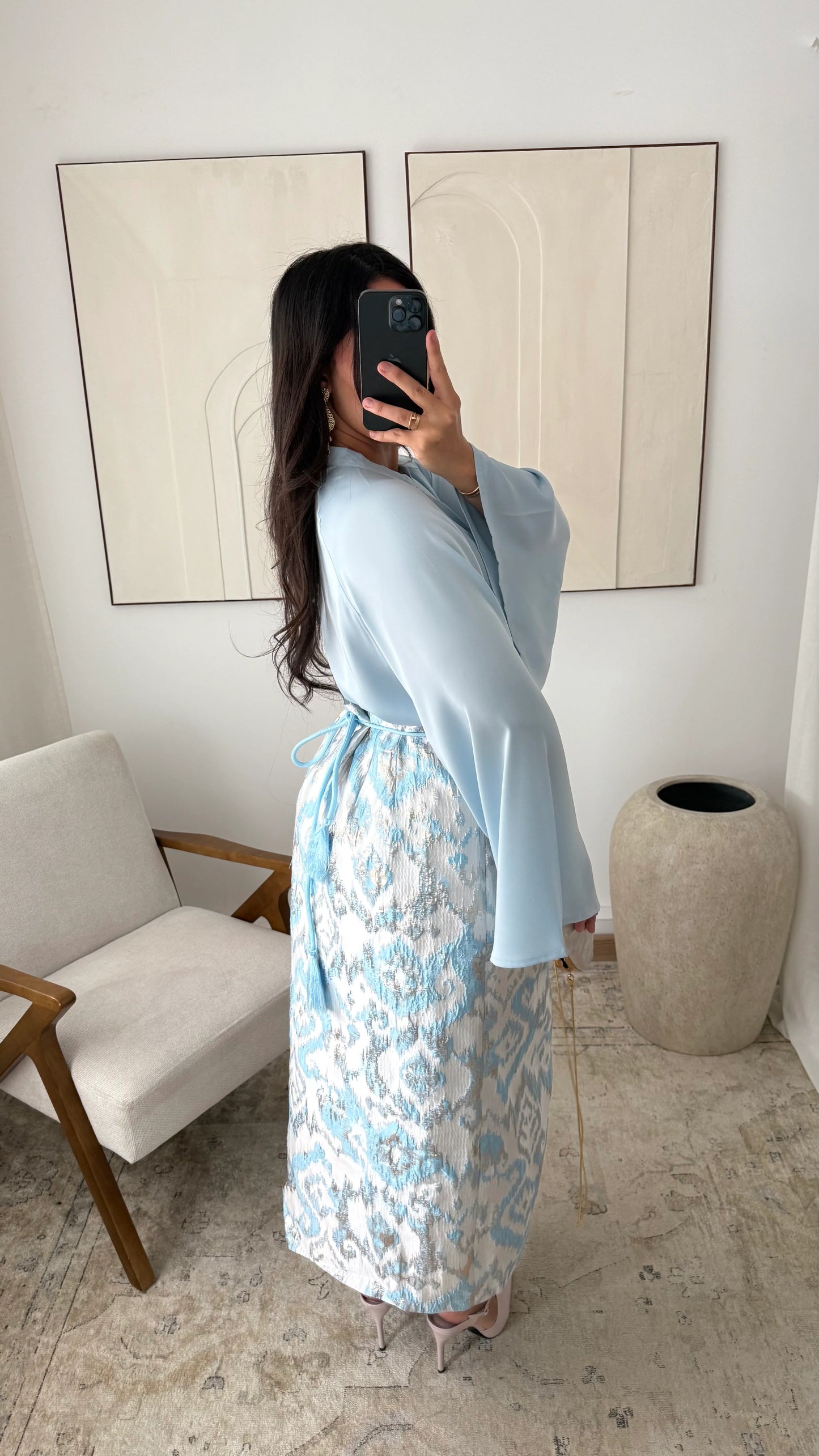 CHIQUE TWEEDELIGE SET BLAUW