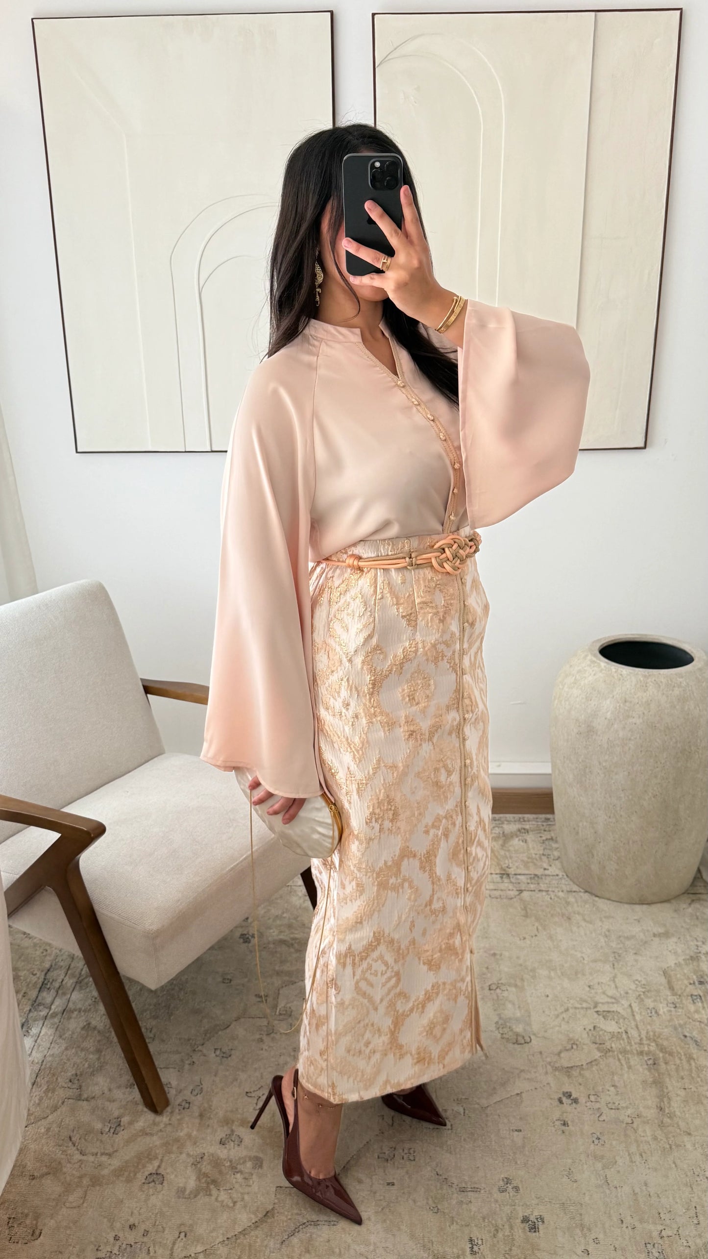 CHIQUE TWEEDELIGE SET BEIGE