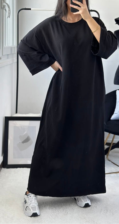 EYLA OVERSIZED T-SHIRT JURK ZWART