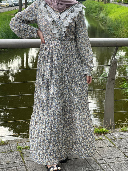 ANISSA BLAUW MAXI JURK