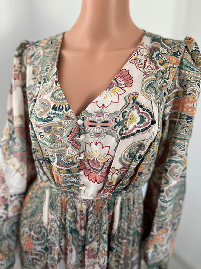 SAMA MAXI JURK GROEN SATIJN