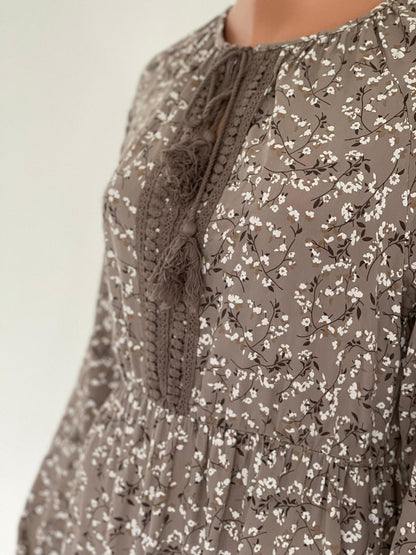 RAWDA MAXI JURK TAUPE