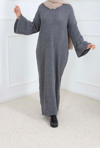 AMBER KNITTED DRESS GRIJS