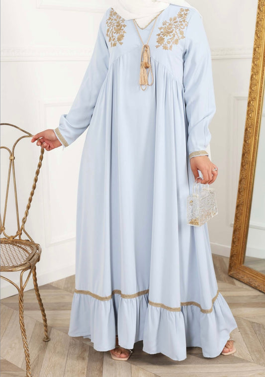 INAYA MAXI JURK LICHTBLAUW