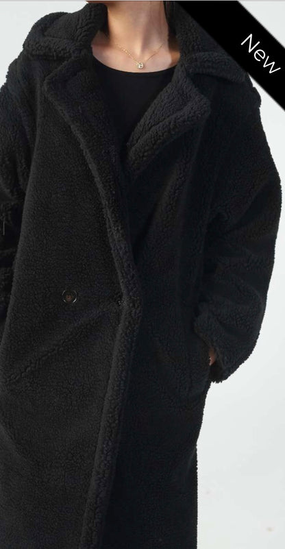 TEDDY COAT ZWART