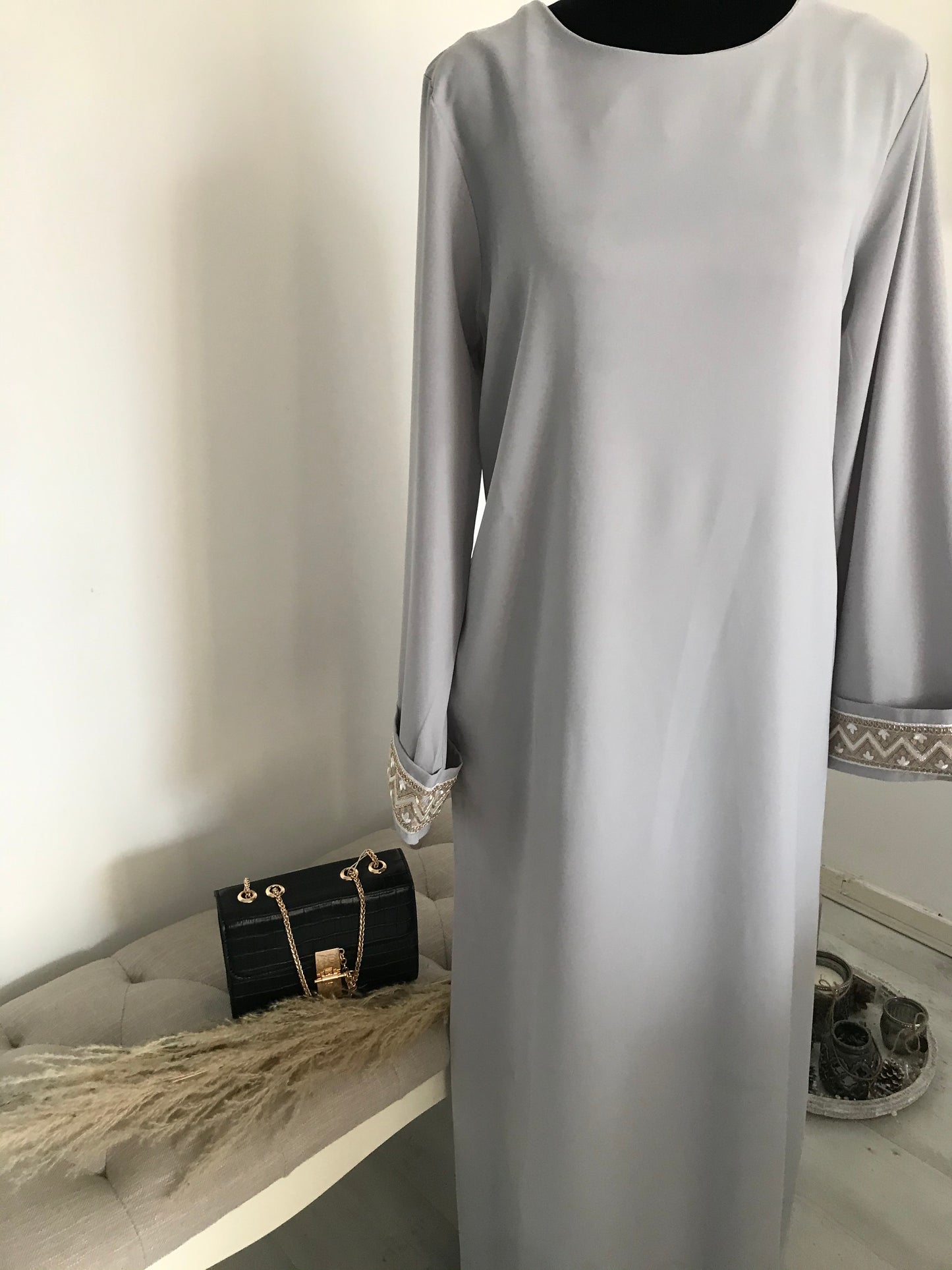 NOOR ABAYA GRIJS/BLAUW