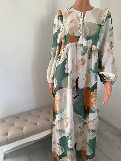 NIA LANGE JURK MET PRINT GROEN