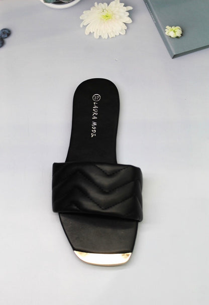SLIPPERS ZIGZAG ZWART