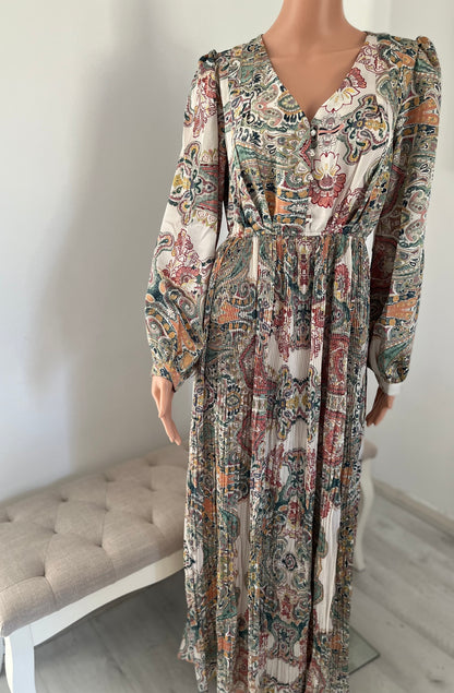 SAMA MAXI JURK GROEN SATIJN